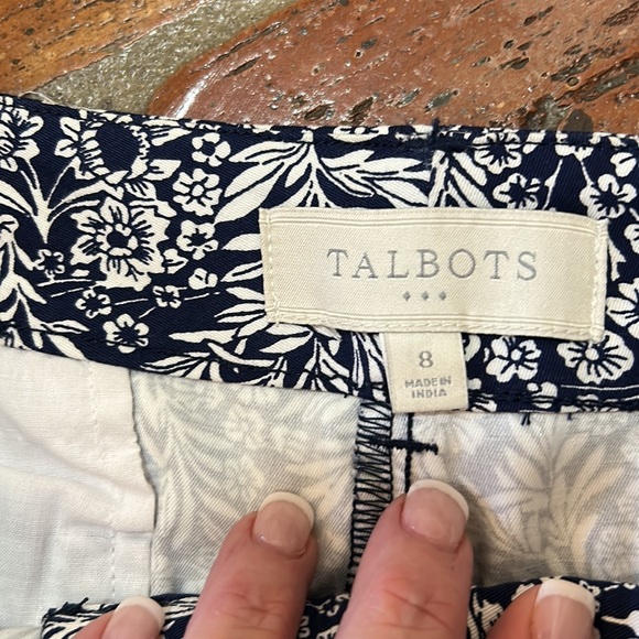 Talbots Navy and ivory 7" chinos sz8 - Picture 4 of 9